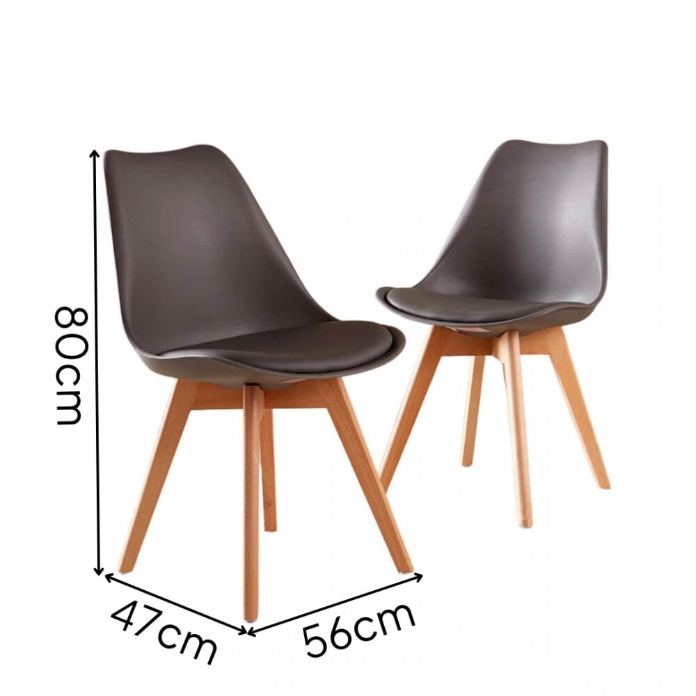 Pair of Lisbon Grey Curved Dining Chairs