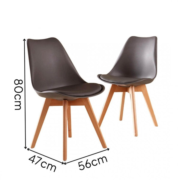 Pair of Lisbon Grey Curved Dining Chairs