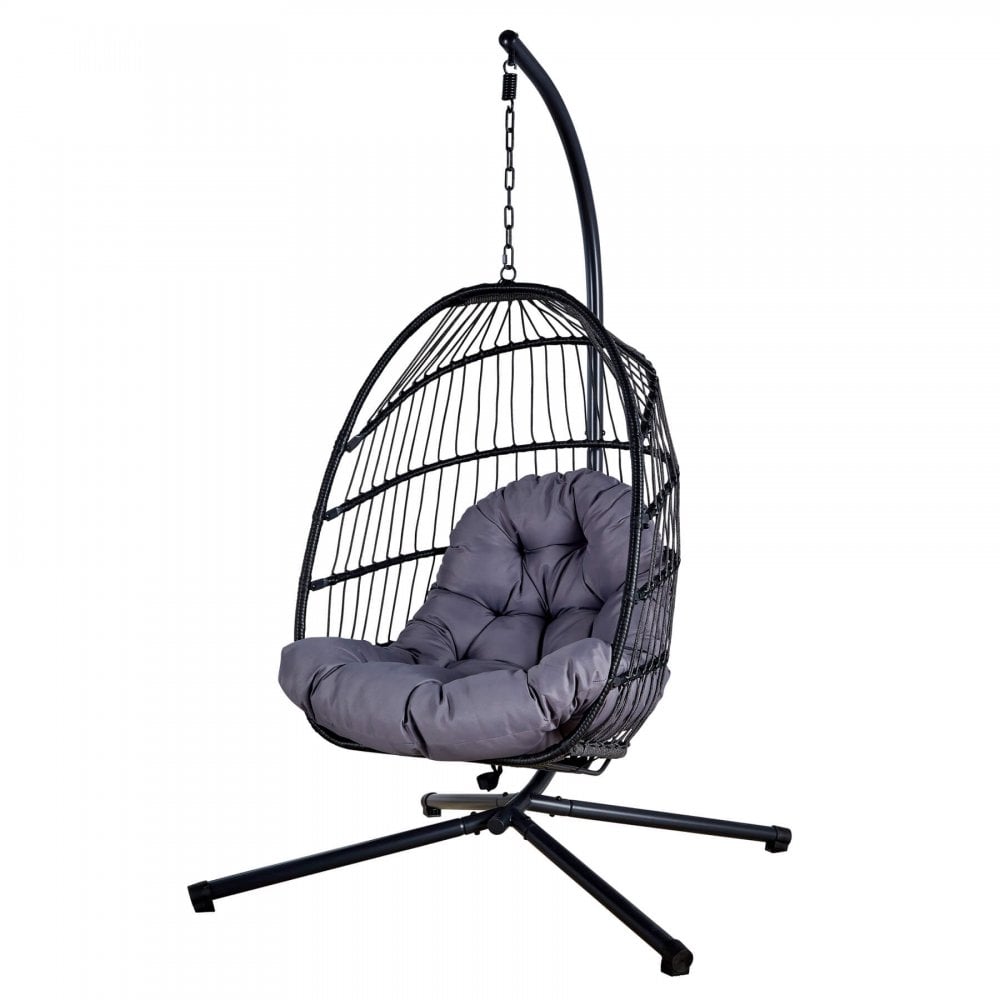 Breeze Grey Cushioned Hanging Egg Chair