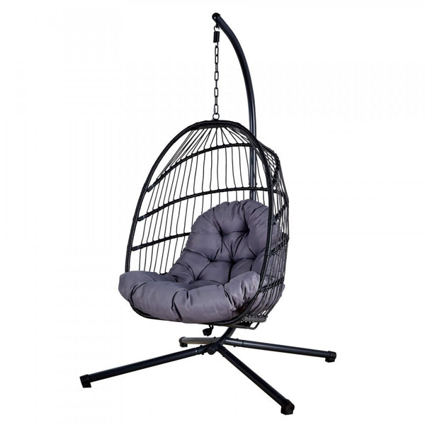 Breeze Grey Cushioned Hanging Egg Chair