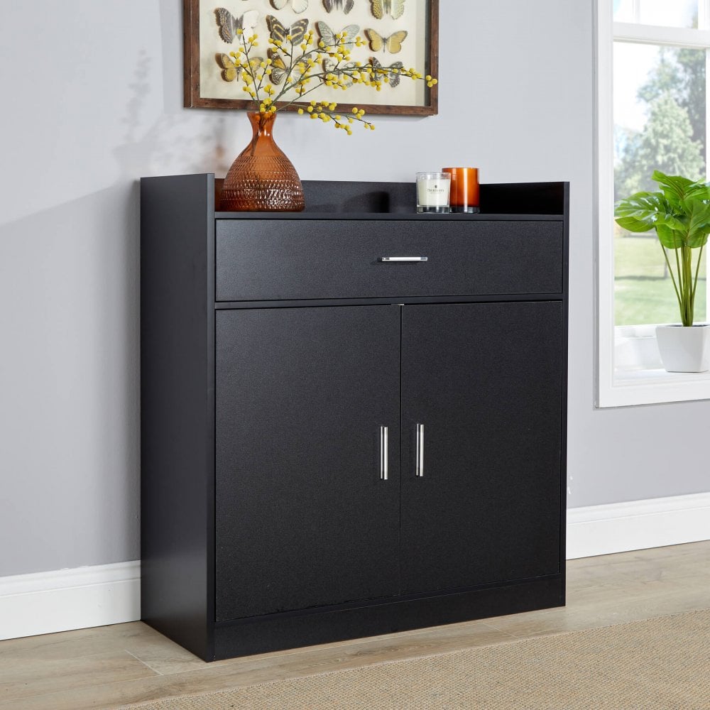 Novara 2 Door Shoe Cabinet with Storage Drawer