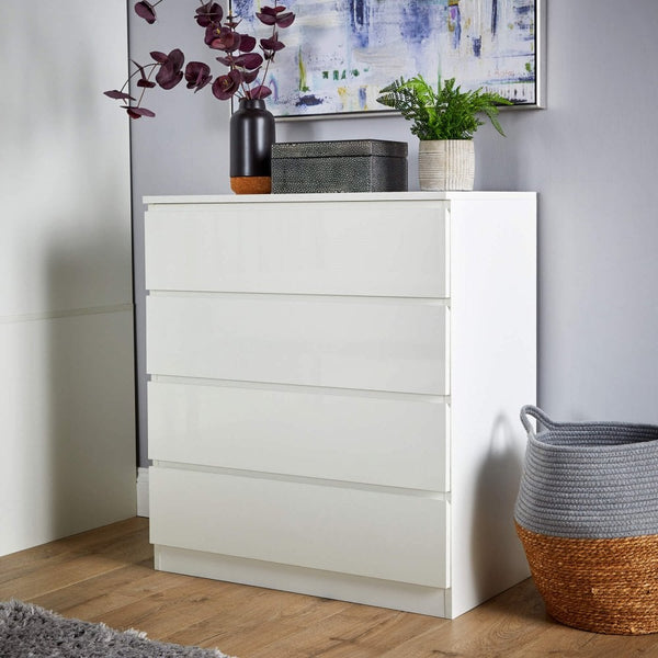 Lugano High Gloss Chest of 4 Drawers