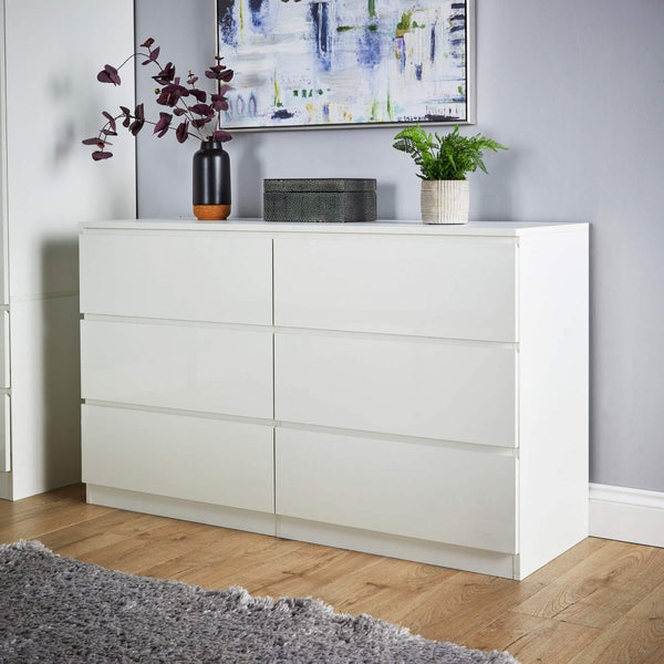 Lugano High Gloss Chest of 6 Drawers