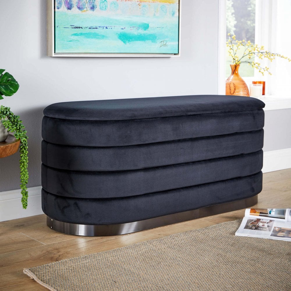 Cake Velvet Padded Storage Ottoman