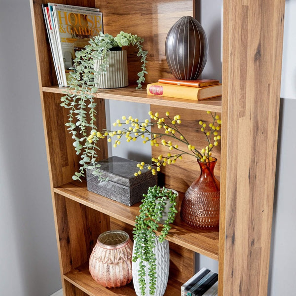 Newton Industrial Textured Oak 4 Tier Bookcase