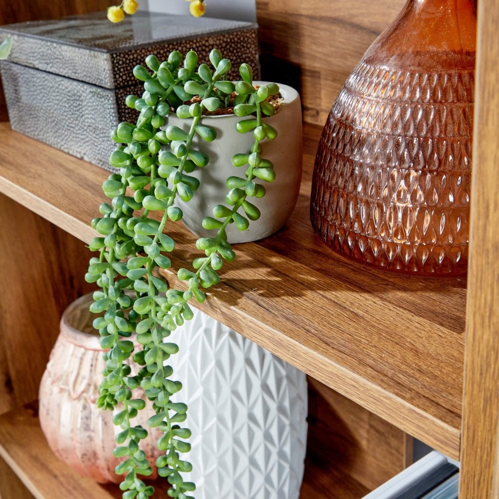 Newton Industrial Textured Oak 4 Tier Bookcase