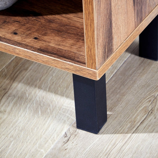 Newton Industrial Textured Oak 4 Tier Bookcase