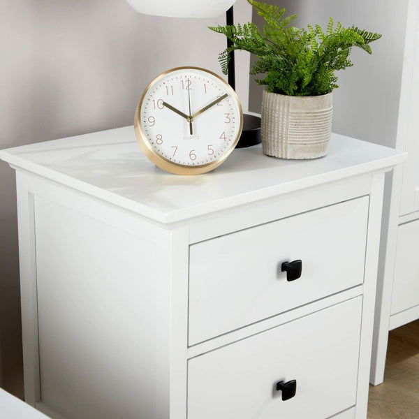Bellevue White 2 Drawer Bedside