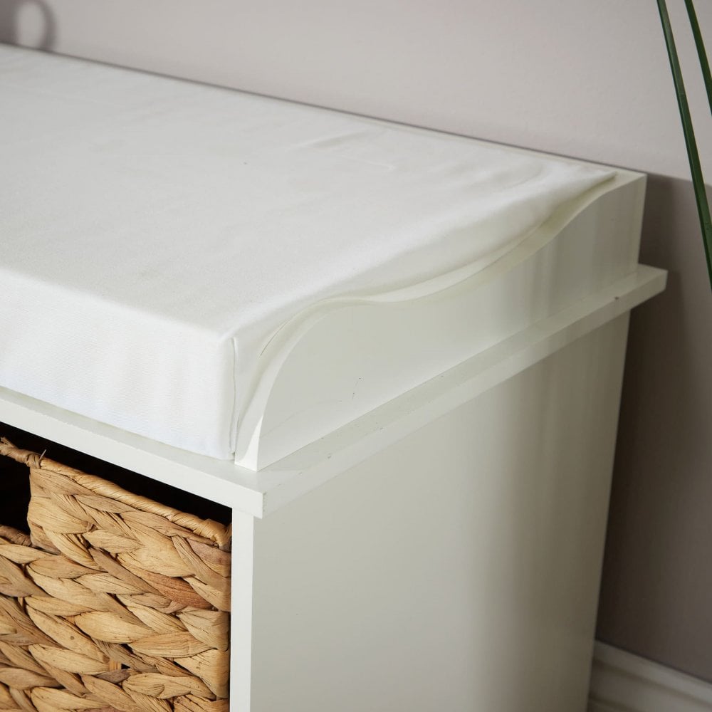 Lapworth 3 Drawer Hallway Storage Bench White