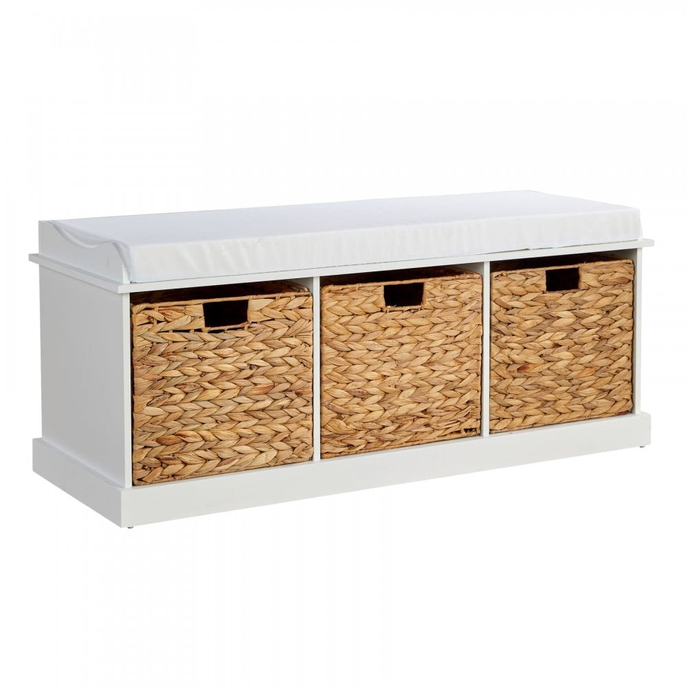 Lapworth 3 Drawer Hallway Storage Bench White