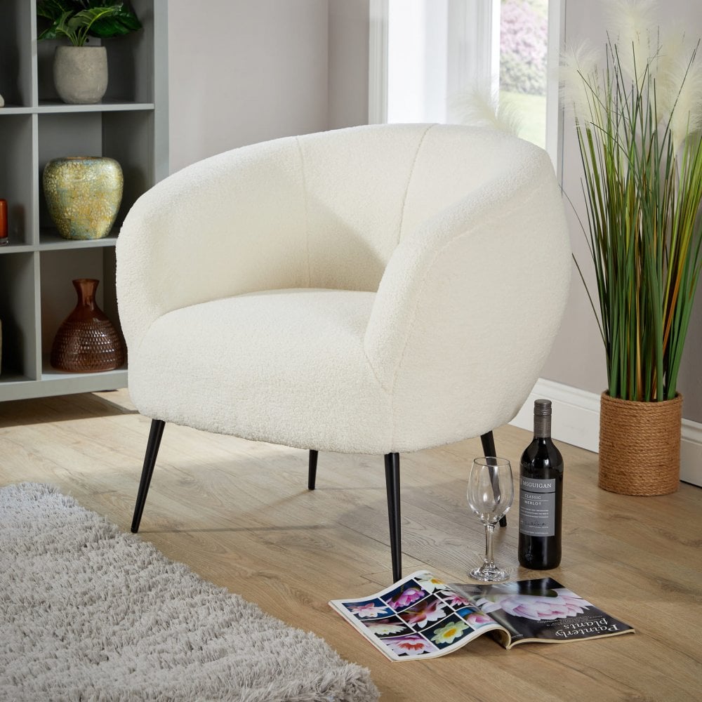 Round Back Faux Fur Chair