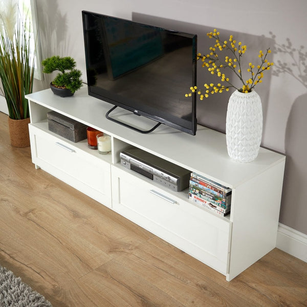 Latham 2 Drawer White TV Stand