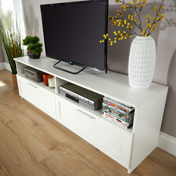 Latham 2 Drawer White TV Stand