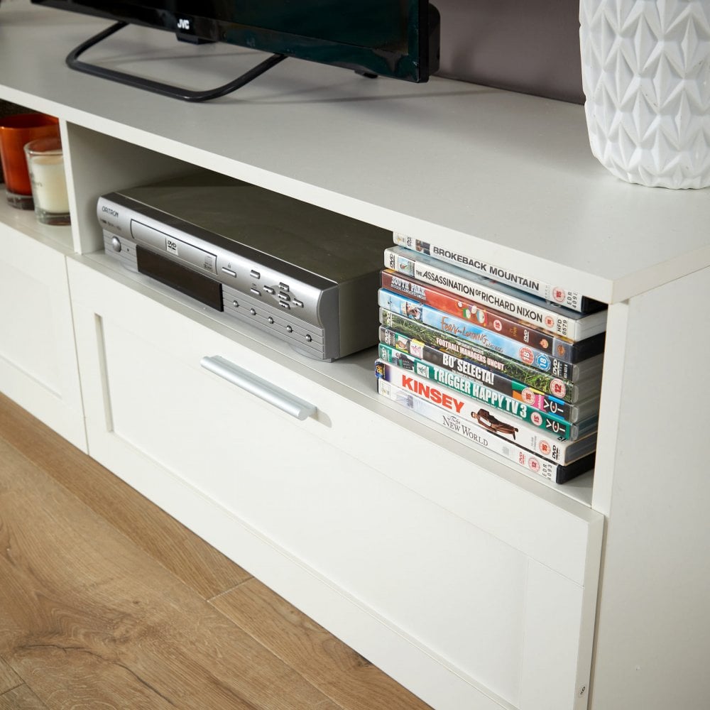 Latham 2 Drawer White TV Stand