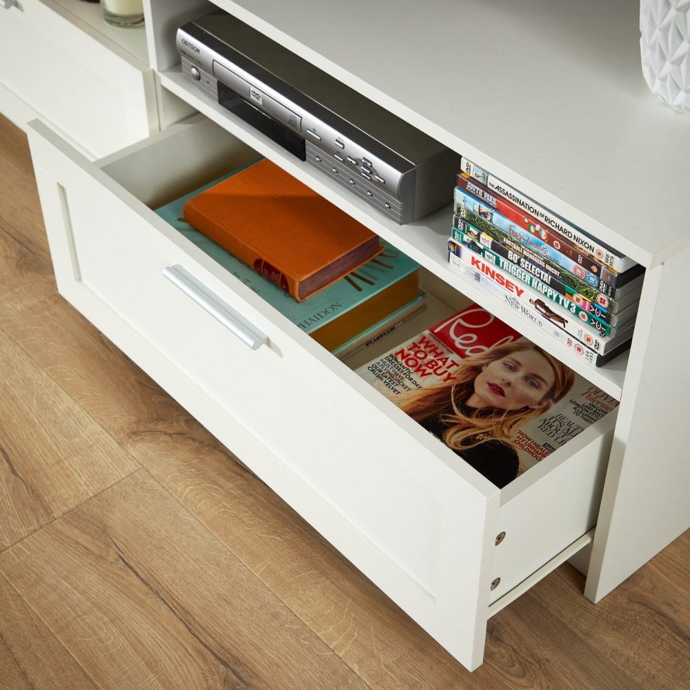 Latham 2 Drawer White TV Stand