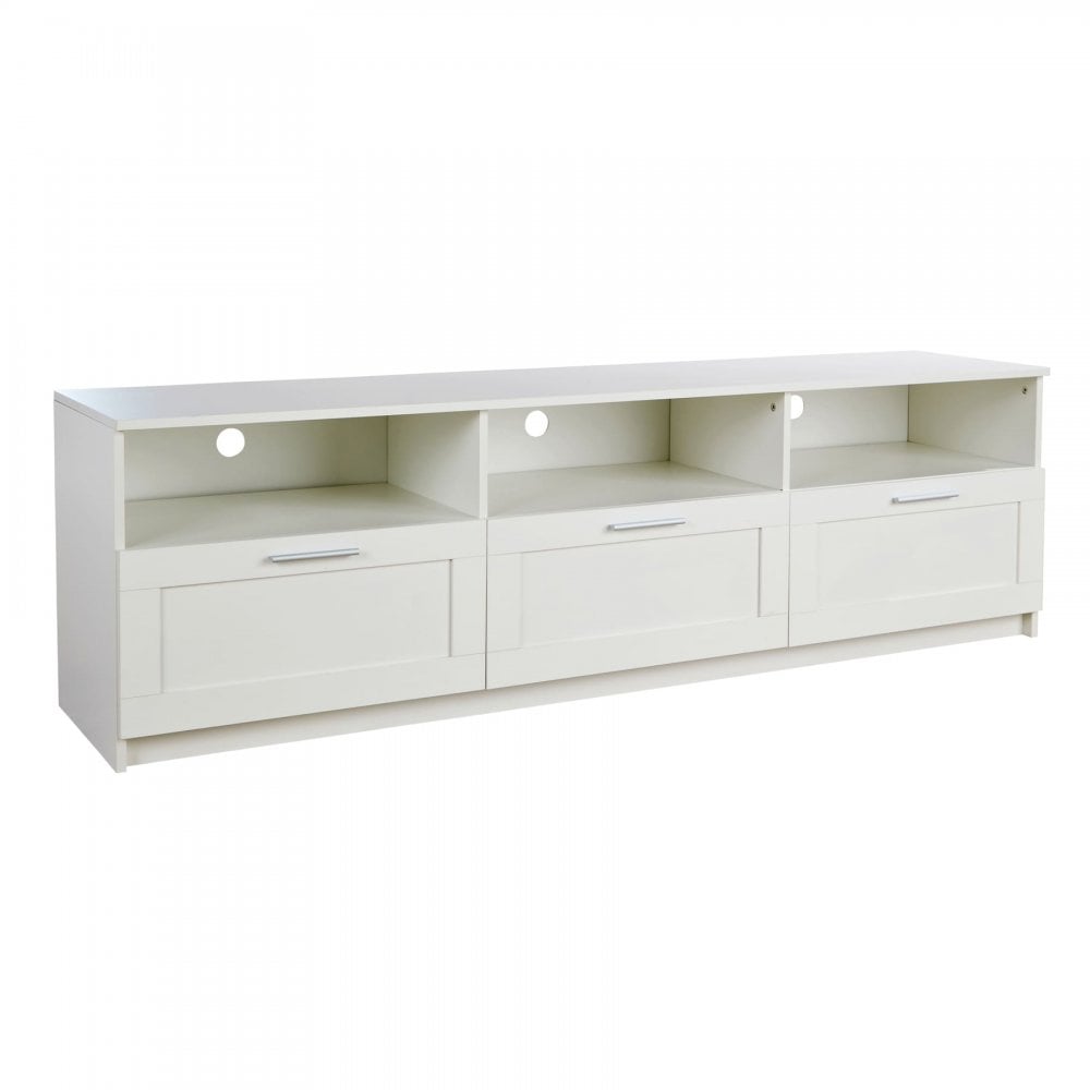 Latham 3 Drawer TV Stand White
