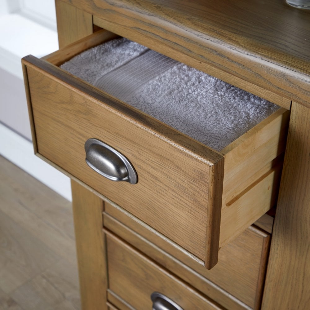 Holcombe Smoked Oak Chest of 4 Drawers Fully Assembled