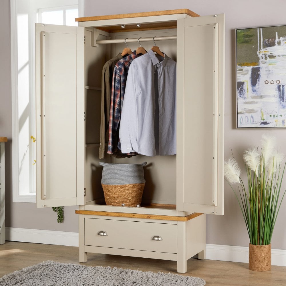 Ramsgate Grey Oak Veneer 2 Door Wardrobe