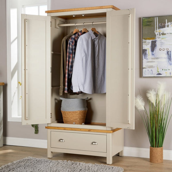 Ramsgate Grey Oak Veneer 2 Door Wardrobe