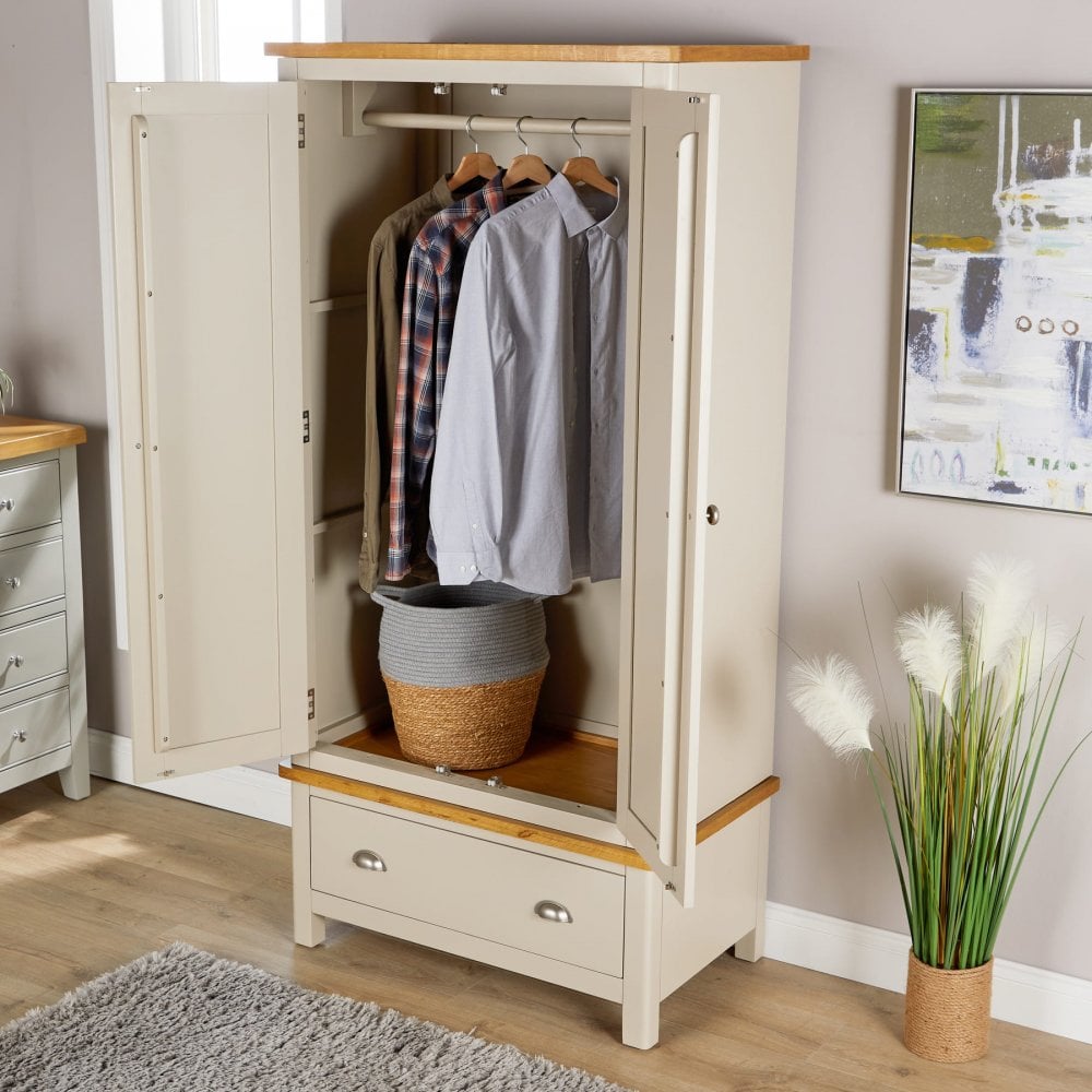 Ramsgate Grey Oak Veneer 2 Door Wardrobe