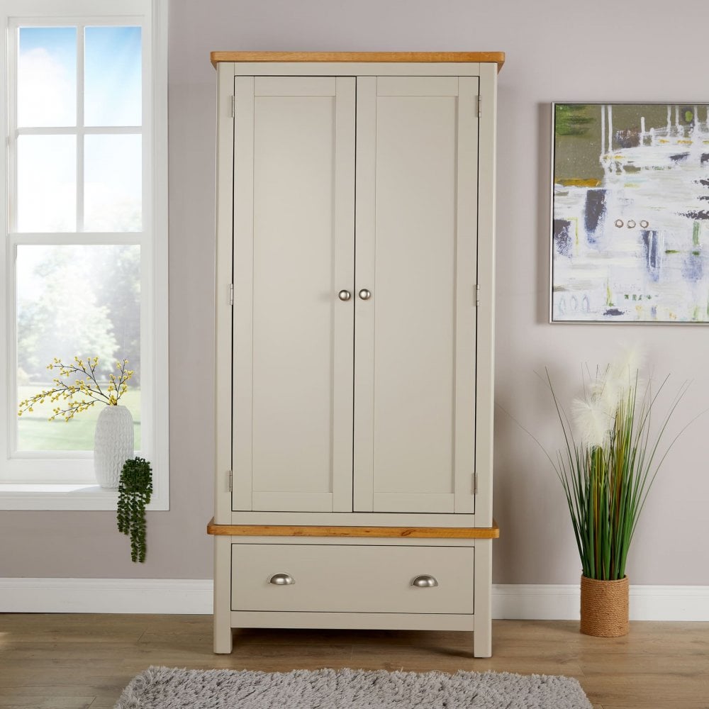 Ramsgate Grey Oak Veneer 2 Door Wardrobe
