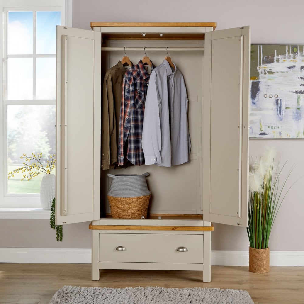 Ramsgate Grey Oak Veneer 2 Door Wardrobe