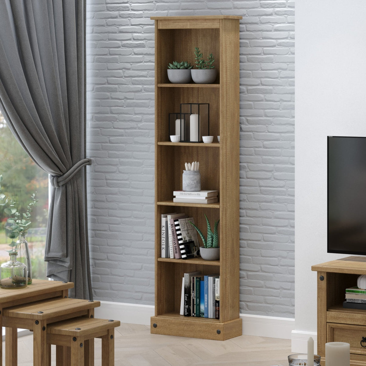 Corona Tall Narrow Bookcase