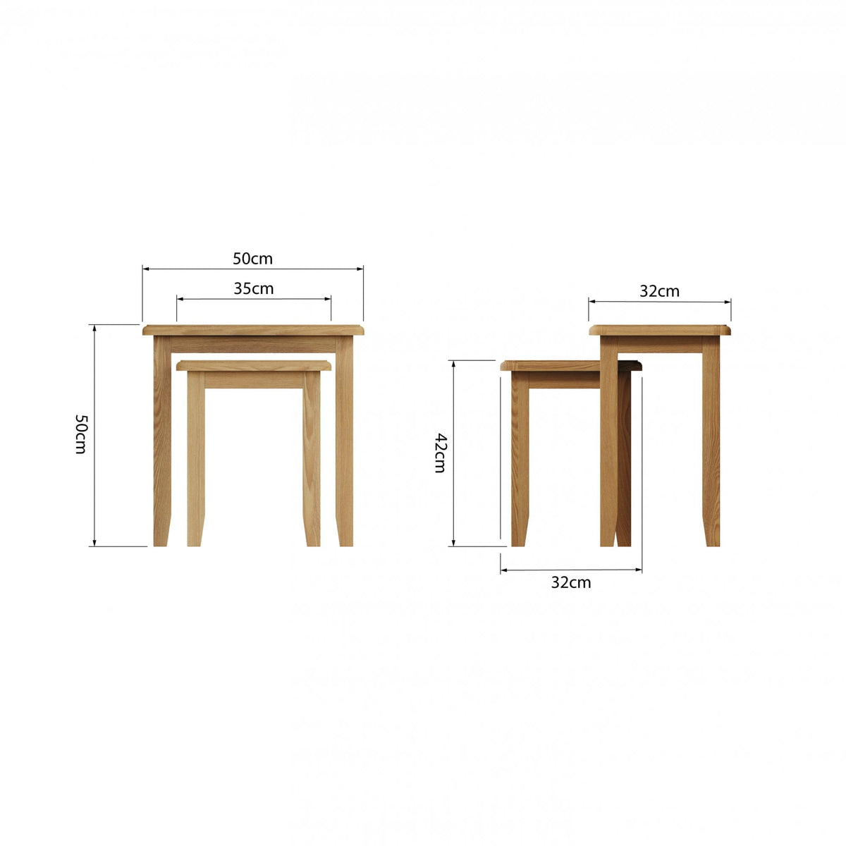 Gabon Nest of 2 Square Tables