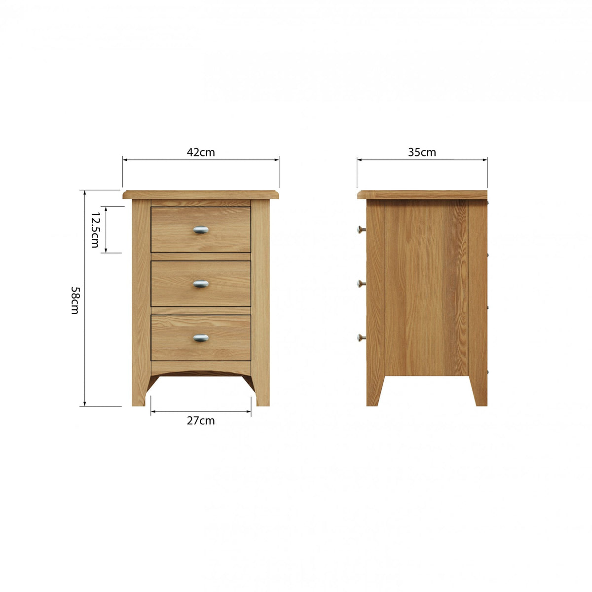 Gabon 3 Drawer Bedside