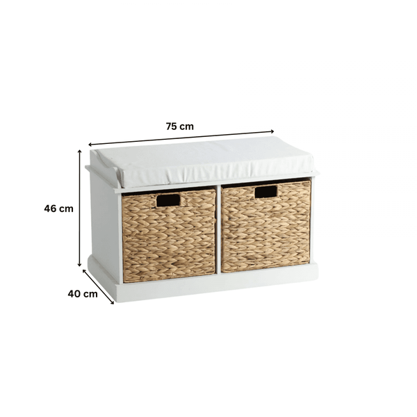 Lapworth 2 Drawer Hallway Storage Bench White