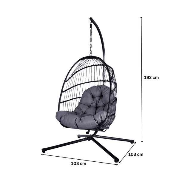 Breeze Grey Cushioned Hanging Egg Chair