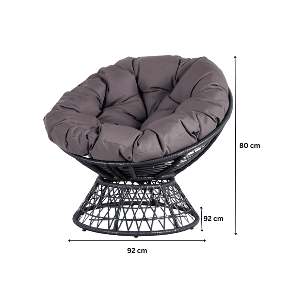 Oasis Dark Grey Cushioned Egg Chair
