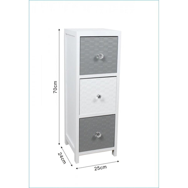 Crystal 3 Drawer Storage