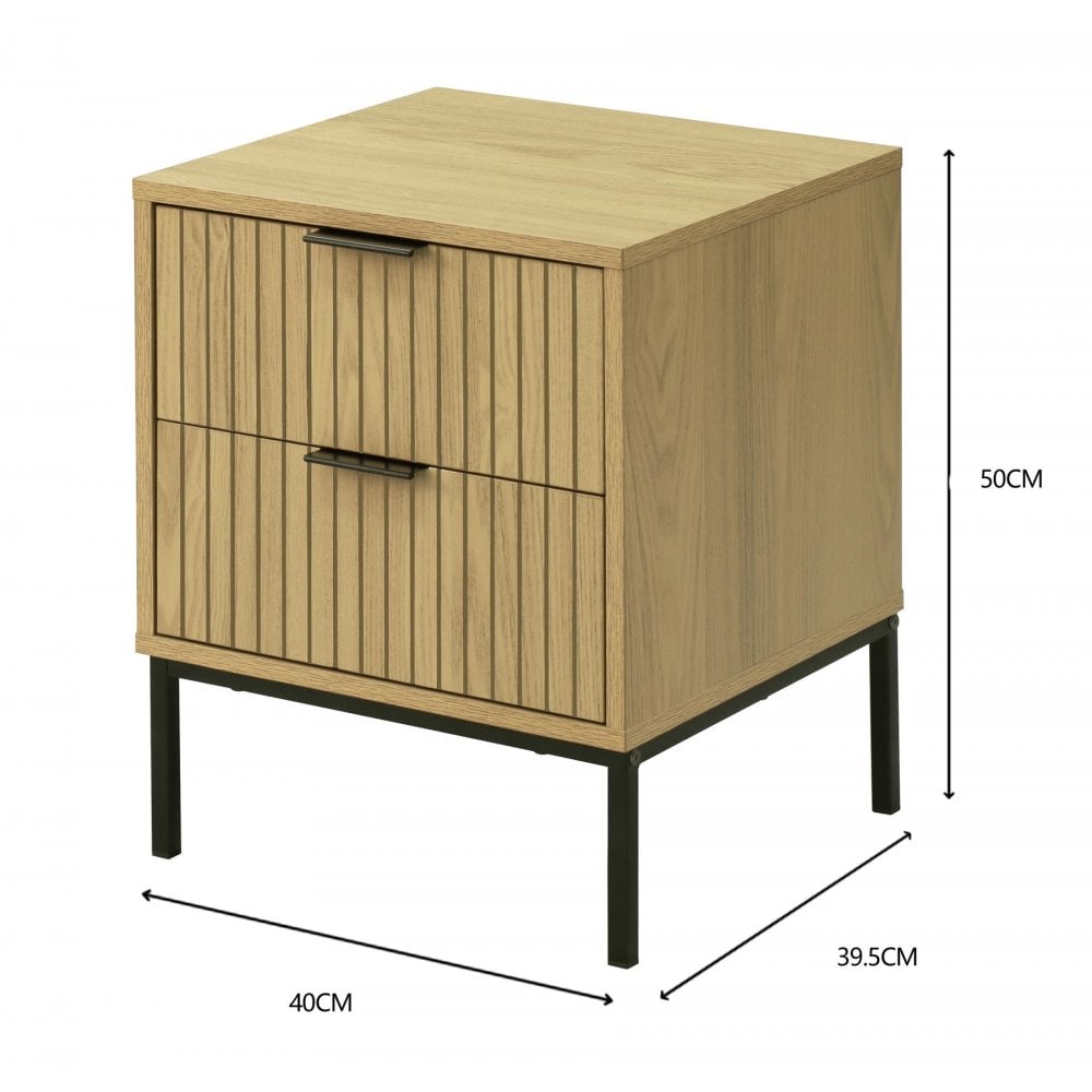 Wisbech 2 Drawer Bedside