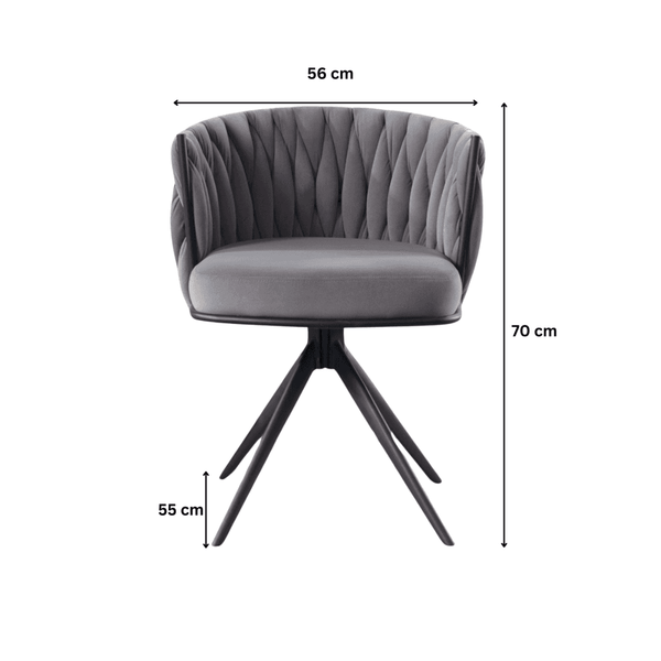 Reno Curved Back Grey Velvet Accent Chair