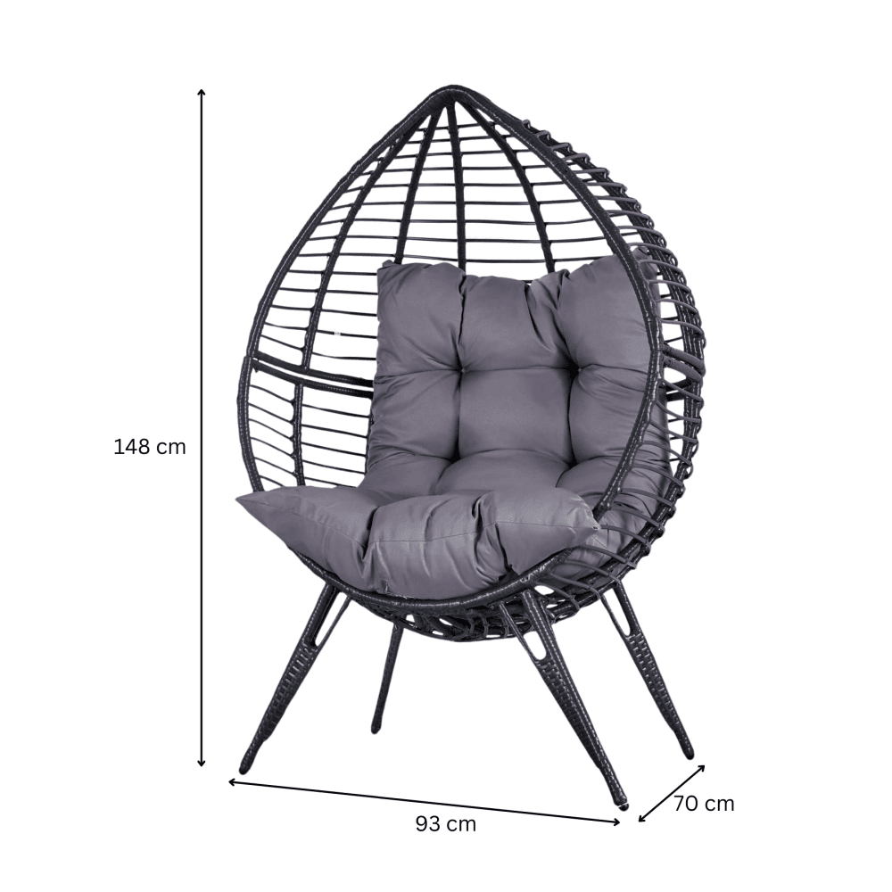 Eden Grey Cushioned Egg Chair