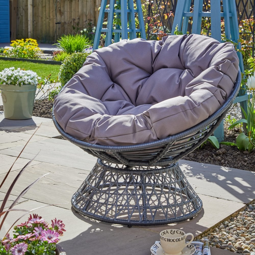 Oasis Dark Grey Cushioned Egg Chair