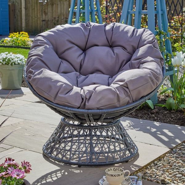Oasis Dark Grey Cushioned Egg Chair