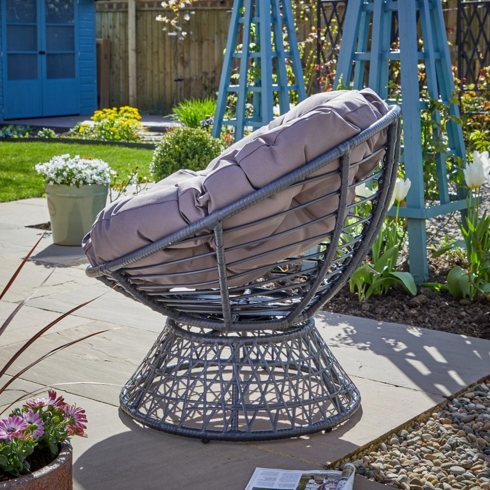 Oasis Dark Grey Cushioned Egg Chair