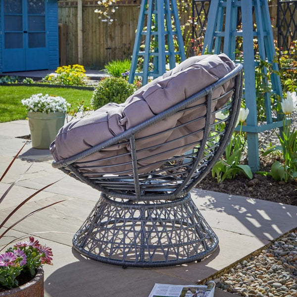 Oasis Dark Grey Cushioned Egg Chair