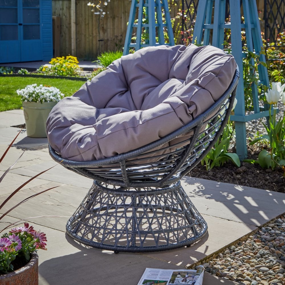 Oasis Dark Grey Cushioned Egg Chair
