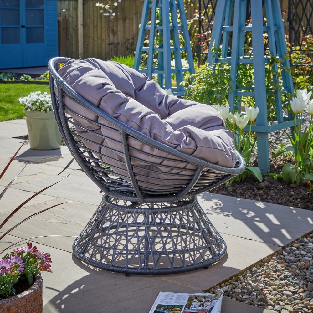 Oasis Dark Grey Cushioned Egg Chair