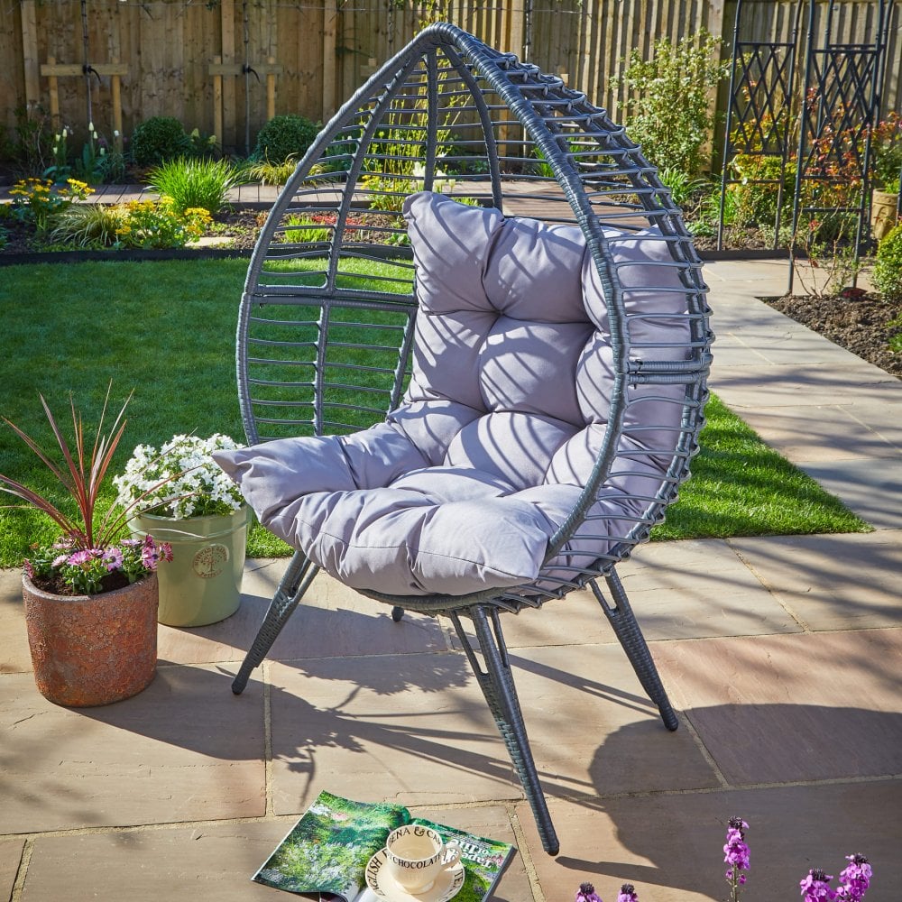 Eden Grey Cushioned Egg Chair