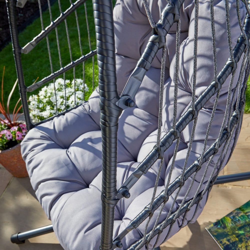 Breeze Grey Cushioned Hanging Egg Chair