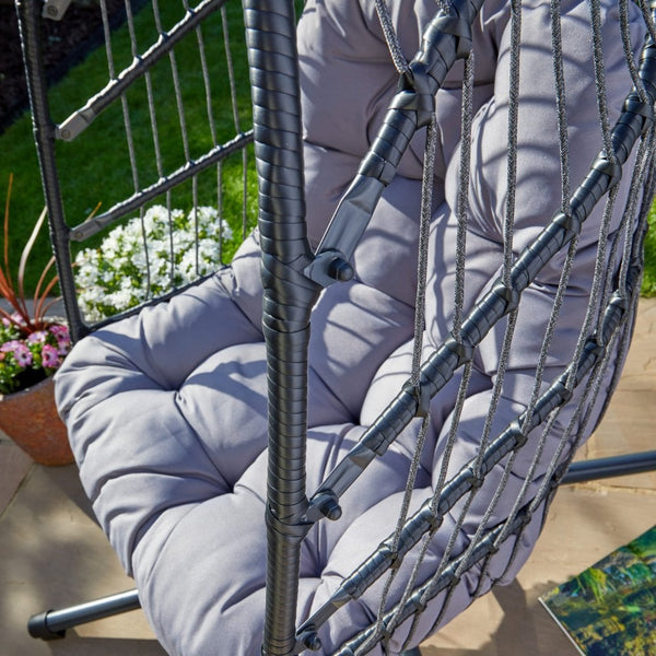 Breeze Grey Cushioned Hanging Egg Chair
