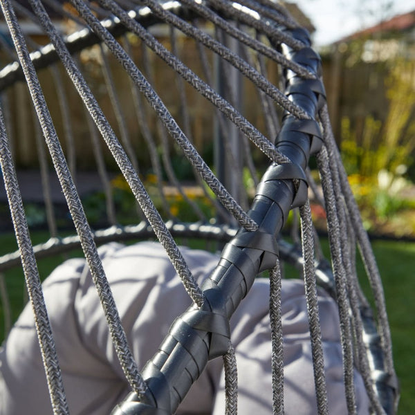 Breeze Grey Cushioned Hanging Egg Chair