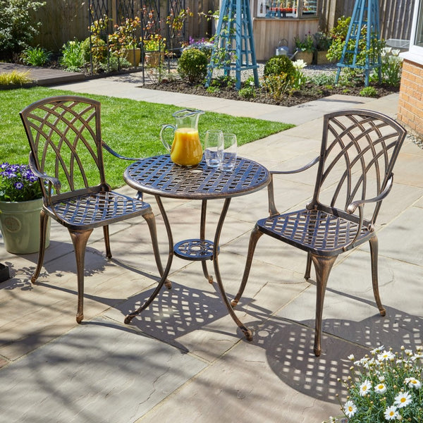 Aspen Lattice Brown Bistro Set