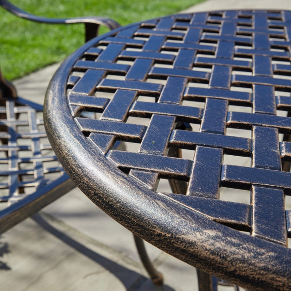 Aspen Lattice Brown Bistro Set
