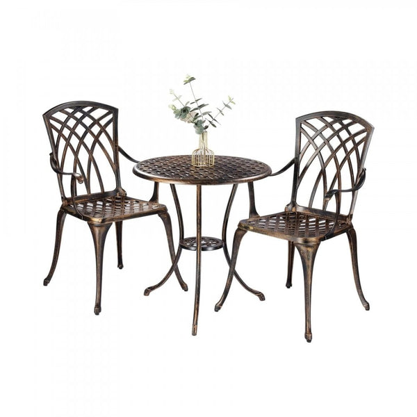 Aspen Lattice Brown Bistro Set
