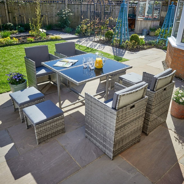 Pebble 9pc Modular Rattan Garden Set